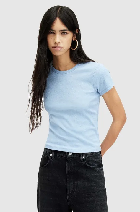 AllSaints t-shirt in cotone STEVIE TEE donna colore blu
