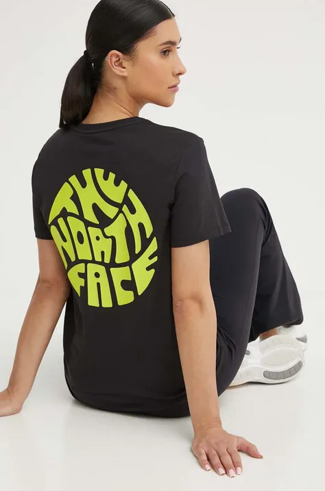 Βαμβακερό μπλουζάκι The North Face γυναικείο, χρώμα: μαύρο, NF0A87F2JK31