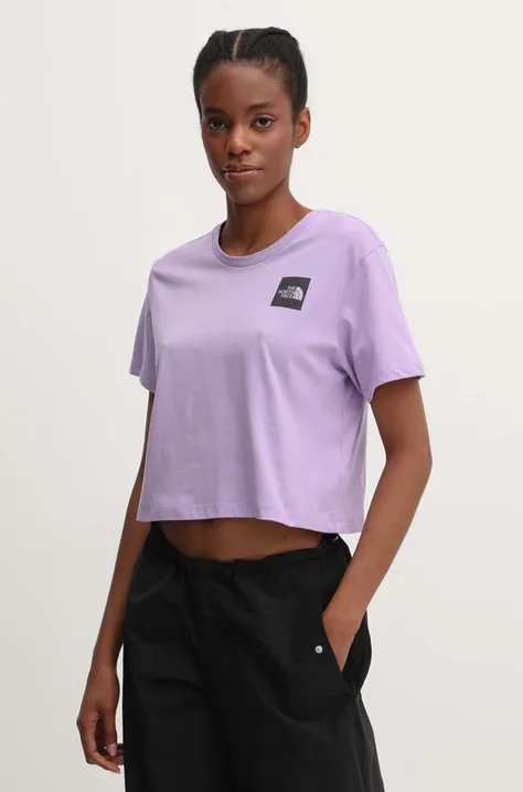 Βαμβακερό μπλουζάκι The North Face γυναικείο, χρώμα: μοβ, NF0A87NBQZI1