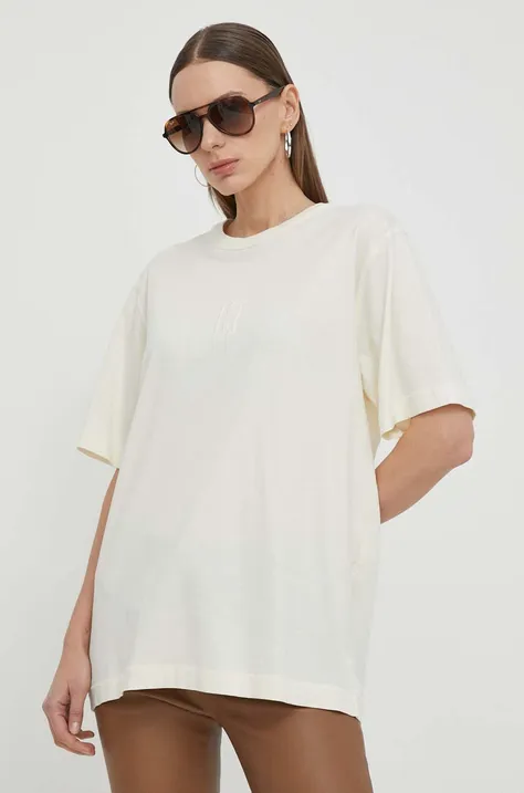 Bavlnené tričko By Malene Birger dámsky, béžová farba