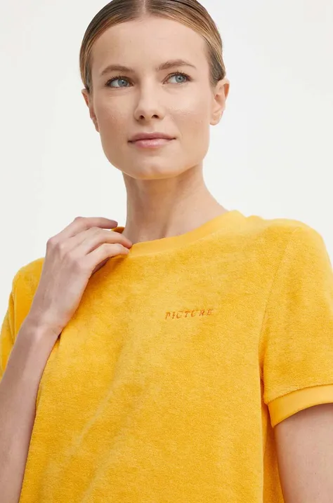 Kratka majica Picture Carrella ženska, rumena barva, WTS427