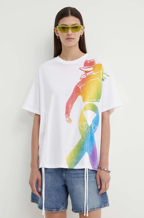 Levi's tricou din bumbac Pride femei, culoarea alb