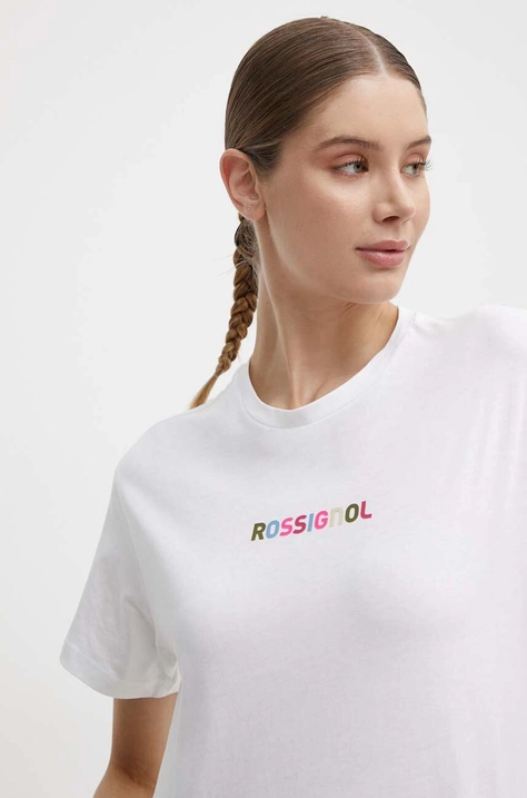 Rossignol t-shirt bawełniany damski kolor biały RLMWY17