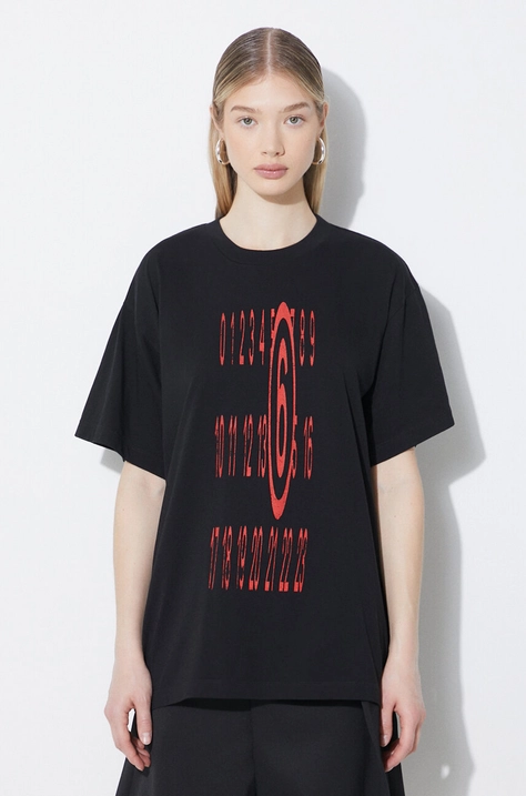 MM6 Maison Margiela t-shirt bawełniany damski kolor czarny S62GD0184