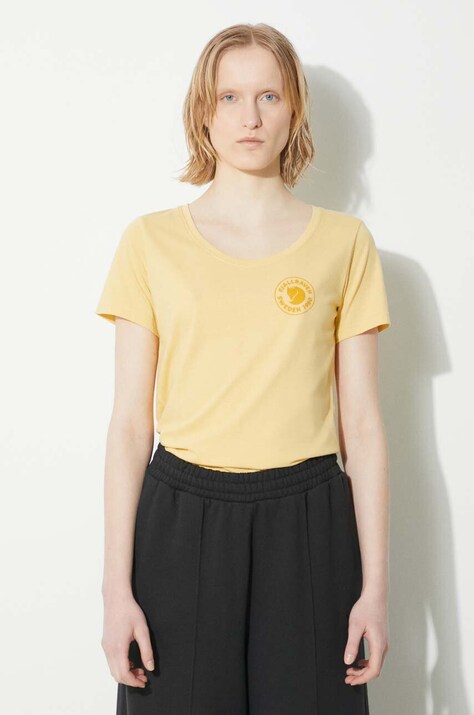 Tričko Fjallraven 1960 Logo T-shirt W žlutá barva, F83513.133