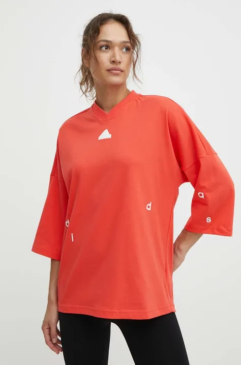 Majica kratkih rukava adidas za žene, boja: narančasta