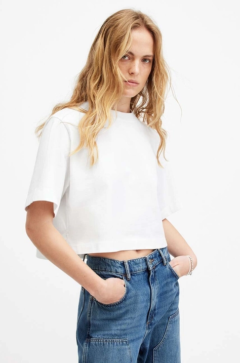 Βαμβακερό μπλουζάκι AllSaints LOTTIE TEE γυναικείο, χρώμα: άσπρο, W132JA