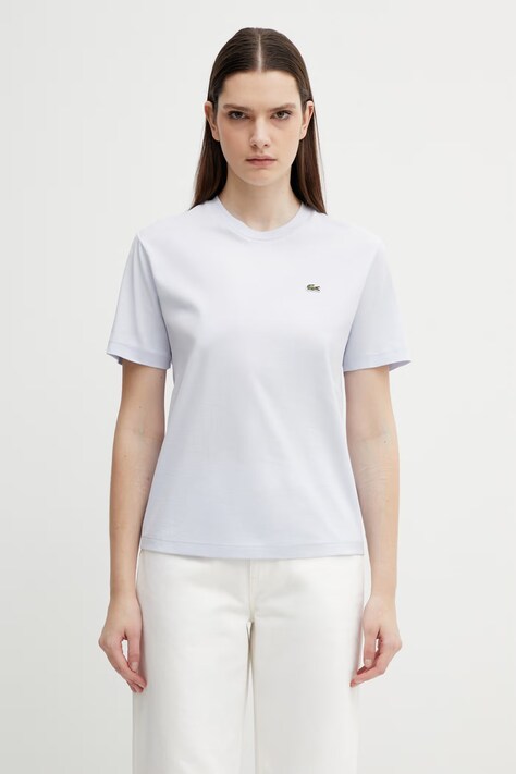 Lacoste t-shirt bawełniany damski kolor niebieski TF7215