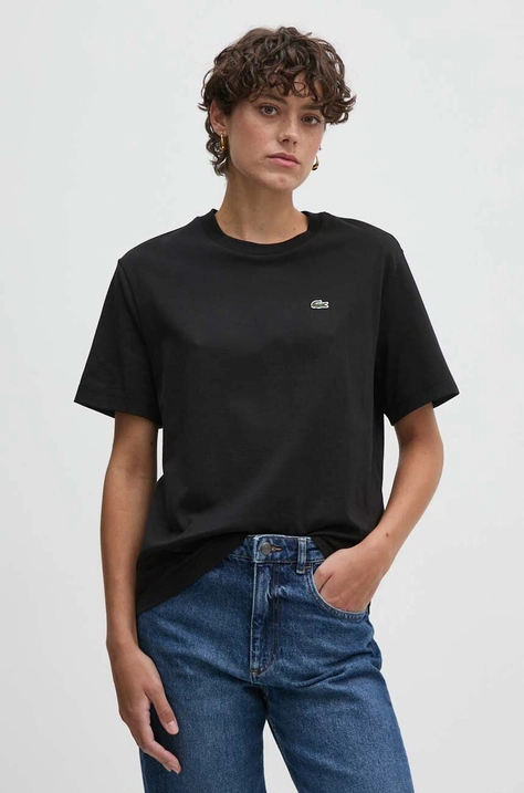 Lacoste cotton t-shirt women’s black color TF7215