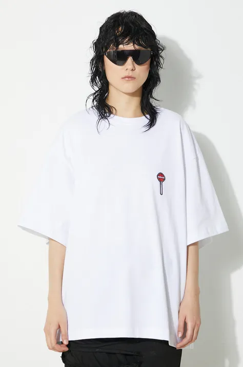 Fiorucci t-shirt in cotone Lollipop Patch Boxy T-Shirt colore bianco M01FPTSH103CJ01WH03
