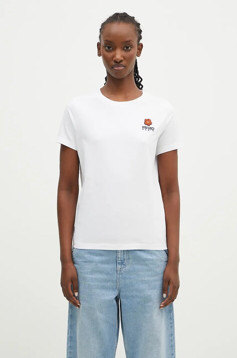 Kenzo cotton t-shirt Boke Crest Classic T-Shirt women’s white color FC62TS0124SO.01