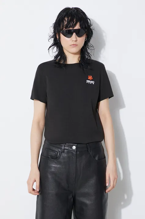 Хлопковая футболка Kenzo Boke Crest Classic T-Shirt женская цвет чёрный FC62TS0124SO.99J