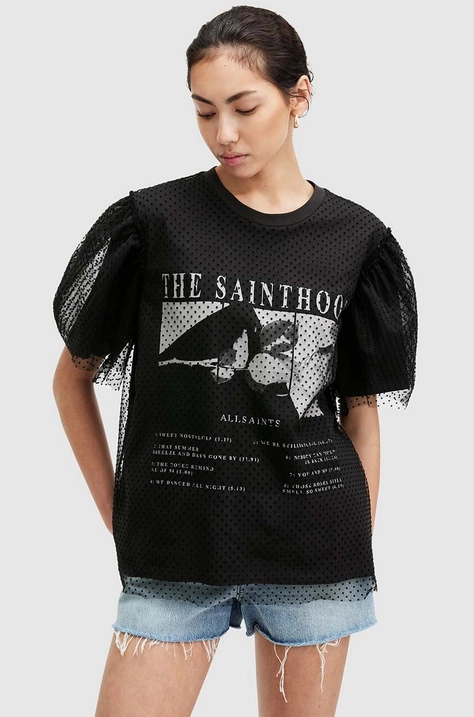 Футболка AllSaints ROSEKIS TOMMI TEE жіноча колір чорний W019JA