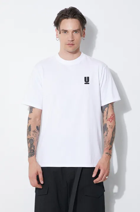Хлопковая футболка Undercover мужская цвет белый с принтом UB0D3803