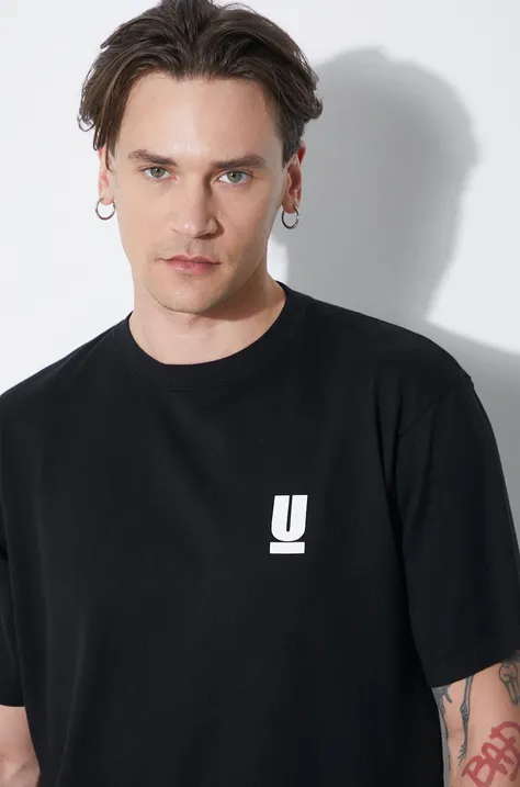 Pamučna majica Undercover za muškarce, boja: crna, s tiskom, UB0D3803