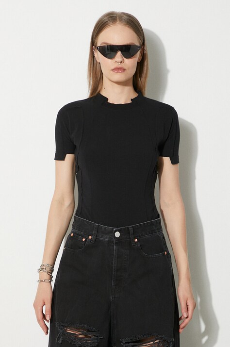 Majica kratkih rukava VETEMENTS Blackout Cut-Up Fitted T-Shirt za žene, boja: crna, UE64TR100B