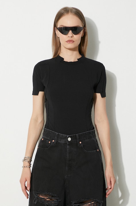 Majica kratkih rukava VETEMENTS Blackout Cut-Up Fitted T-Shirt za žene, boja: crna, UE64TR100B