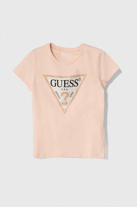 Детска тениска Guess в розово