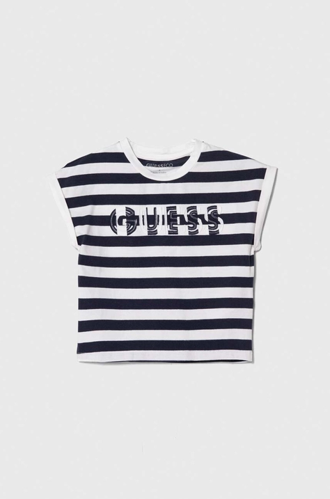 Guess tricou copii culoarea albastru marin