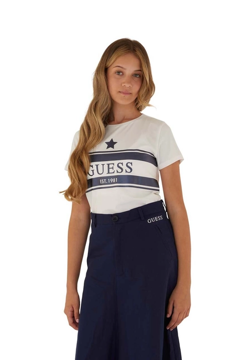 Guess tricou copii culoarea alb