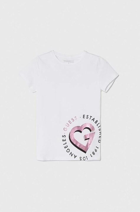 Guess t-shirt dziecięcy kolor biały