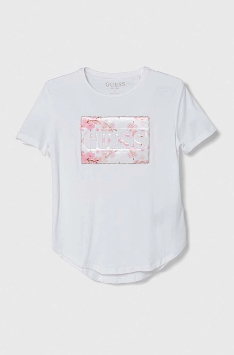 Guess t-shirt dziecięcy kolor biały