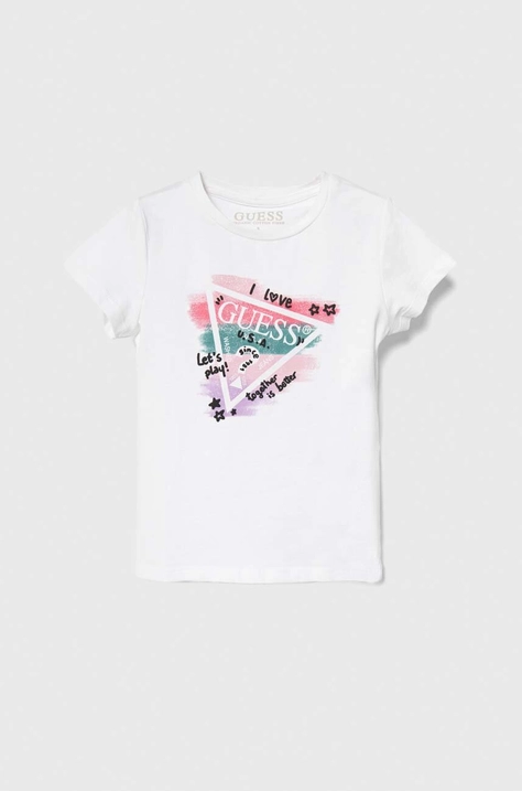 Guess t-shirt dziecięcy kolor biały