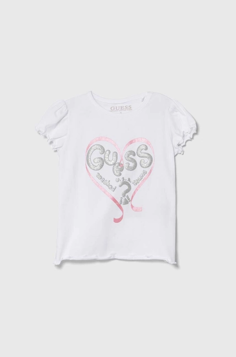 Guess t-shirt dziecięcy kolor biały