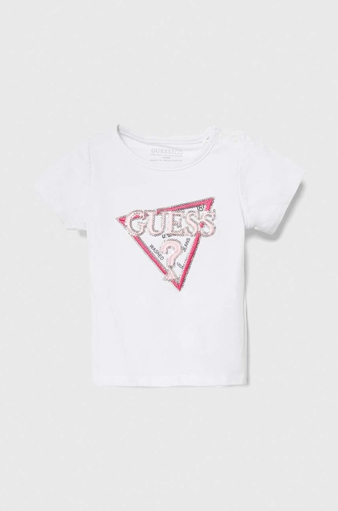 Guess t-shirt dziecięcy kolor biały