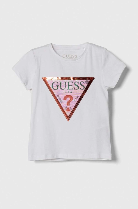 Guess t-shirt dziecięcy kolor biały