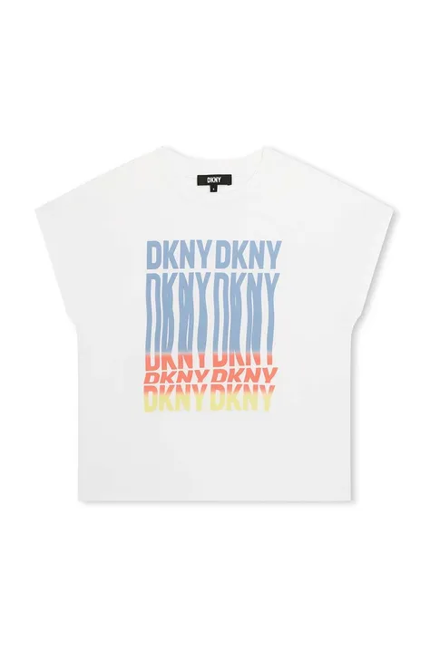 Παιδικό μπλουζάκι Dkny χρώμα: άσπρο