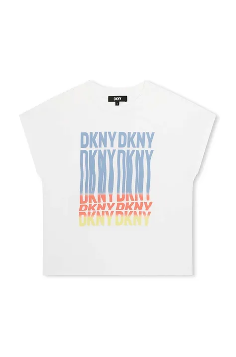 Dkny t-shirt dziecięcy kolor biały