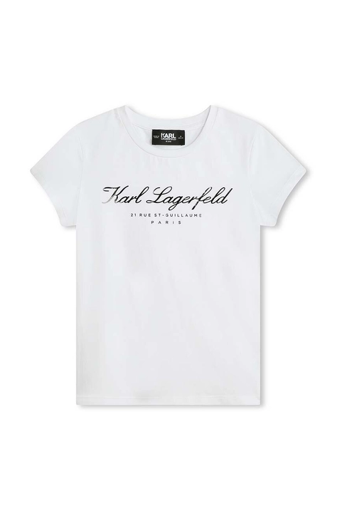 Karl Lagerfeld tricou copii culoarea alb