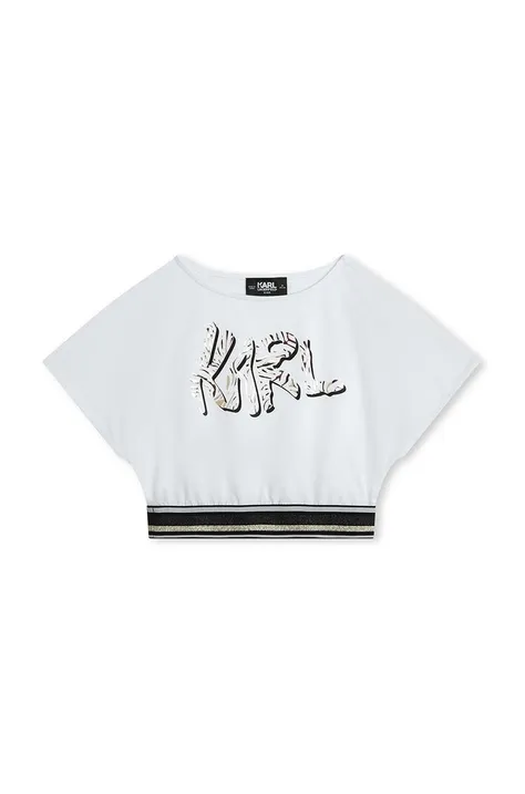 Παιδικό μπλουζάκι Karl Lagerfeld χρώμα: άσπρο