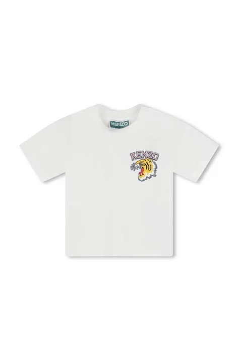 Дитяча бавовняна футболка Kenzo Kids колір білий