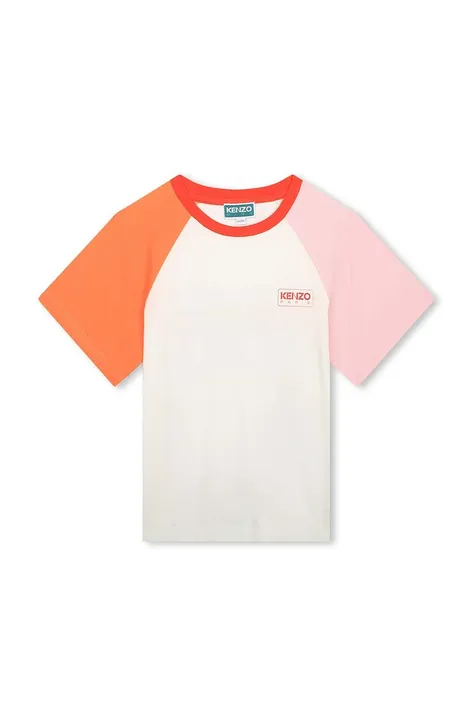 Detské bavlnené tričko Kenzo Kids biela farba