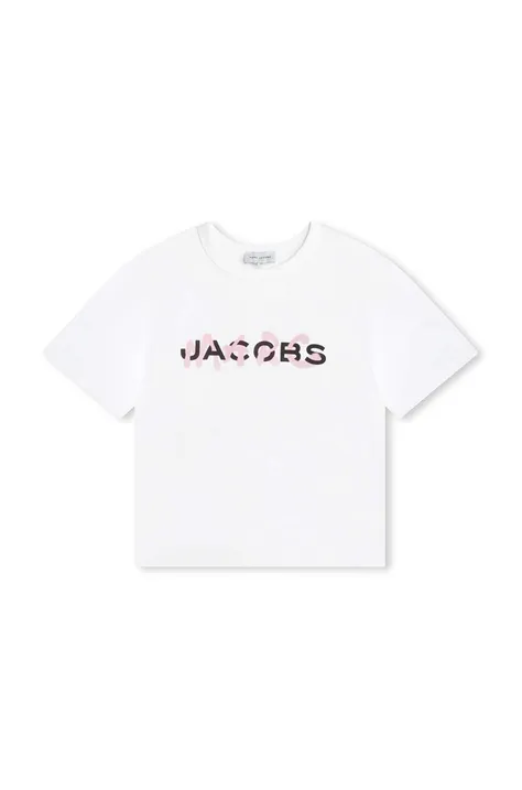Otroška bombažna kratka majica Marc Jacobs bela barva