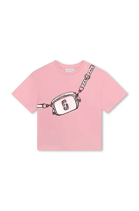 Дитяча бавовняна футболка Marc Jacobs колір рожевий