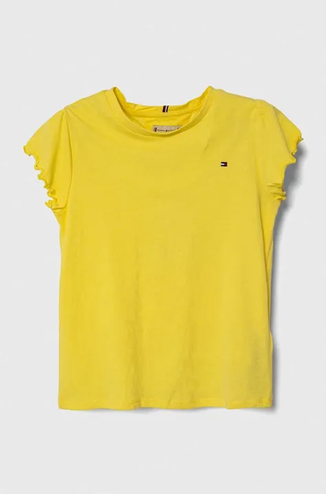 Otroška kratka majica Tommy Hilfiger rumena barva