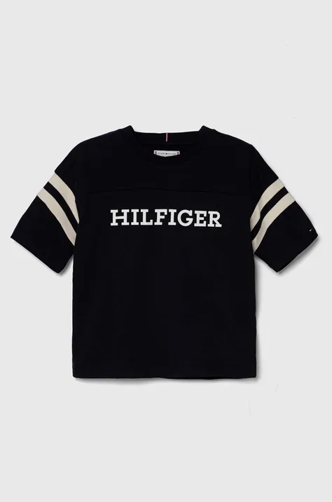 Tommy Hilfiger t-shirt bawełniany dziecięcy kolor granatowy