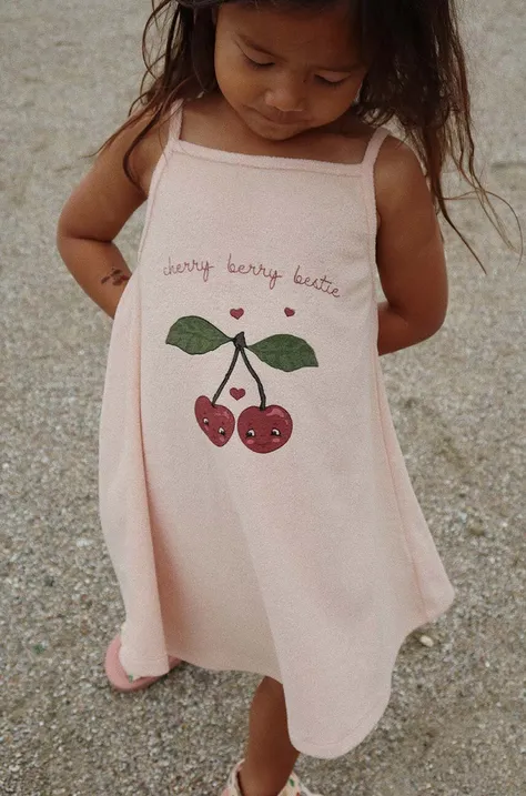 Хлопковое детское платье Konges Sløjd цвет розовый mini прямая