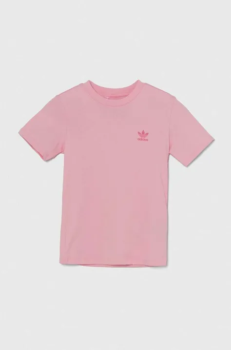 Παιδικό βαμβακερό μπλουζάκι adidas Originals χρώμα: ροζ
