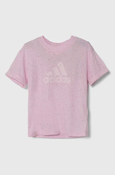 Detské tričko adidas ružová farba