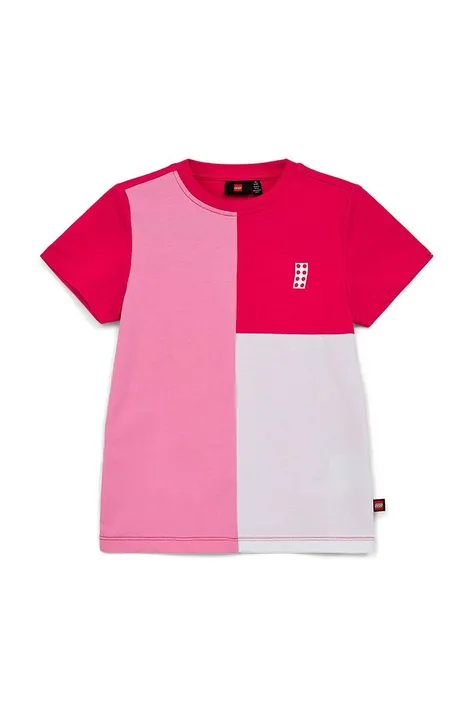 Lego t-shirt in cotone per bambini colore rosa
