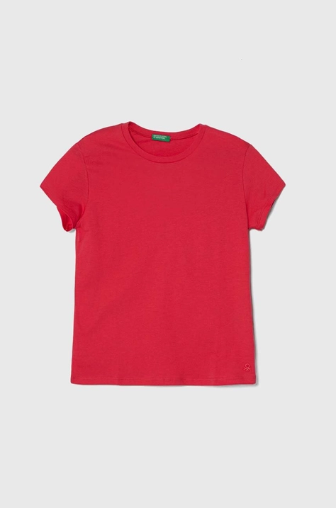 United Colors of Benetton t-shirt bawełniany dziecięcy kolor różowy