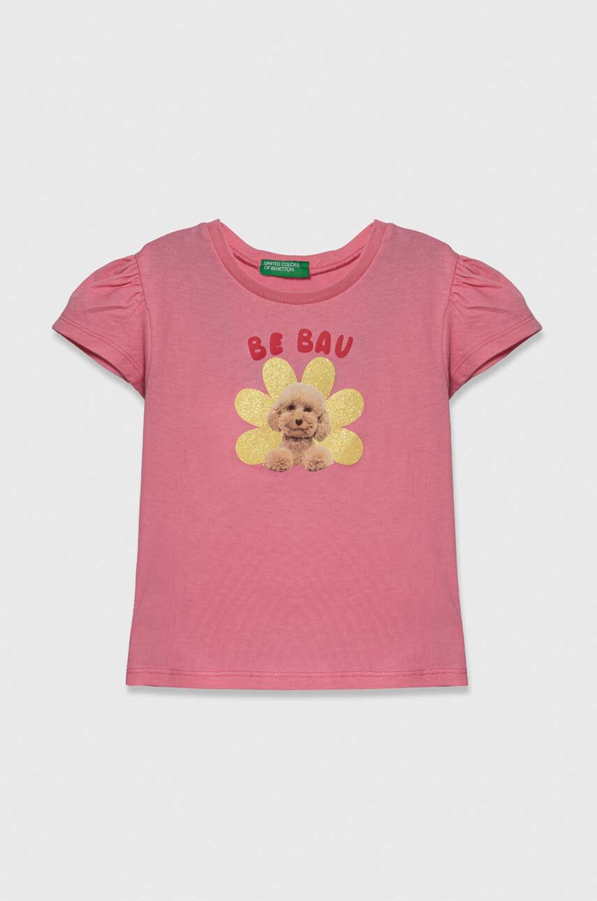 Bébé T-shirt Bébé Garçon United Colors Of Benetton - 100% Coton - Imprimé Chiots Mignons T-shirt Manches Courtes