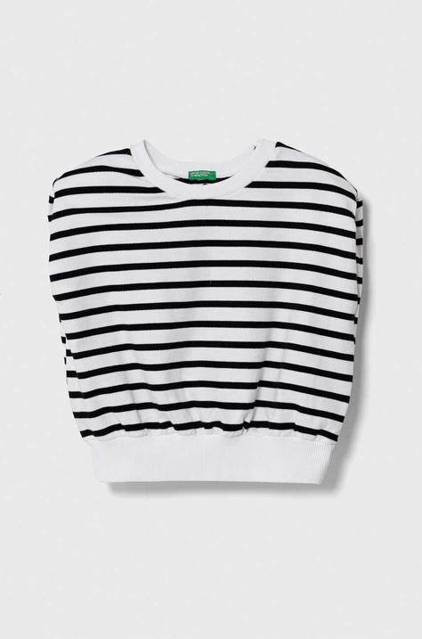 United Colors of Benetton top din bumbac pentru copii culoarea negru