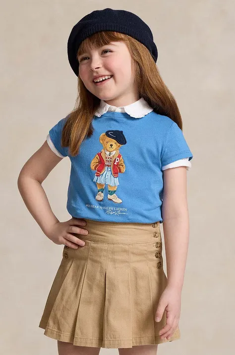 Polo Ralph Lauren t-shirt bawełniany dziecięcy kolor niebieski