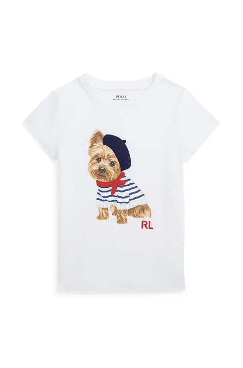 Детская хлопковая футболка Polo Ralph Lauren цвет белый