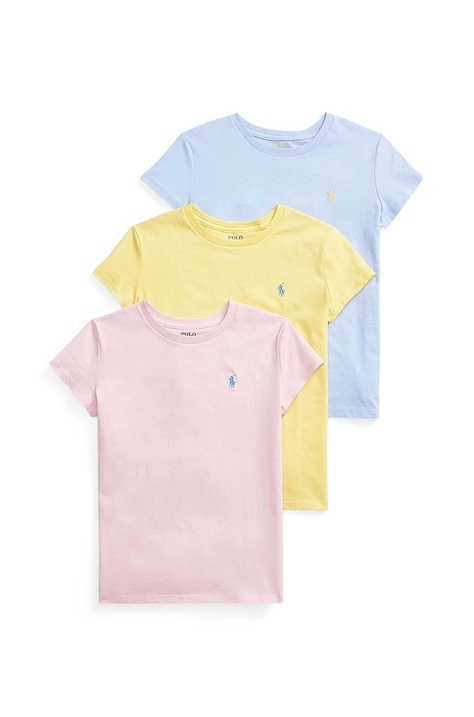 Dječja pamučna majica kratkih rukava Polo Ralph Lauren 3-pack